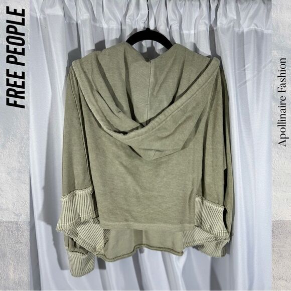 FP MOVEMENT WRAP V NECK HOODIE PULLOVER NWOT IN MOSS MEDIUM - Picture 3 of 4